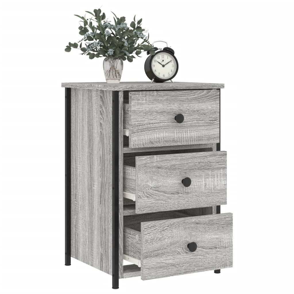vidaXL Bedside Cabinet Grey Sonoma 40x36x60 cm Engineered Wood 4
