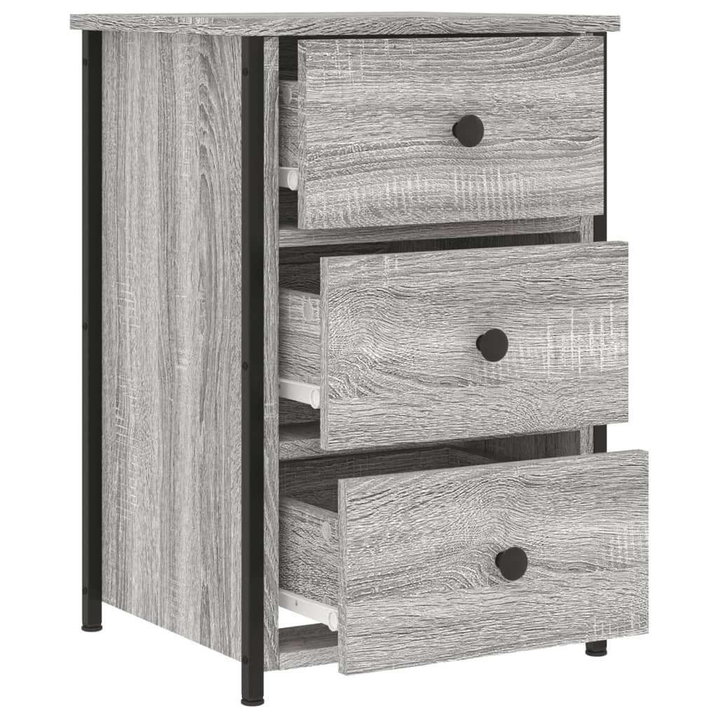 vidaXL Bedside Cabinet Grey Sonoma 40x36x60 cm Engineered Wood 6