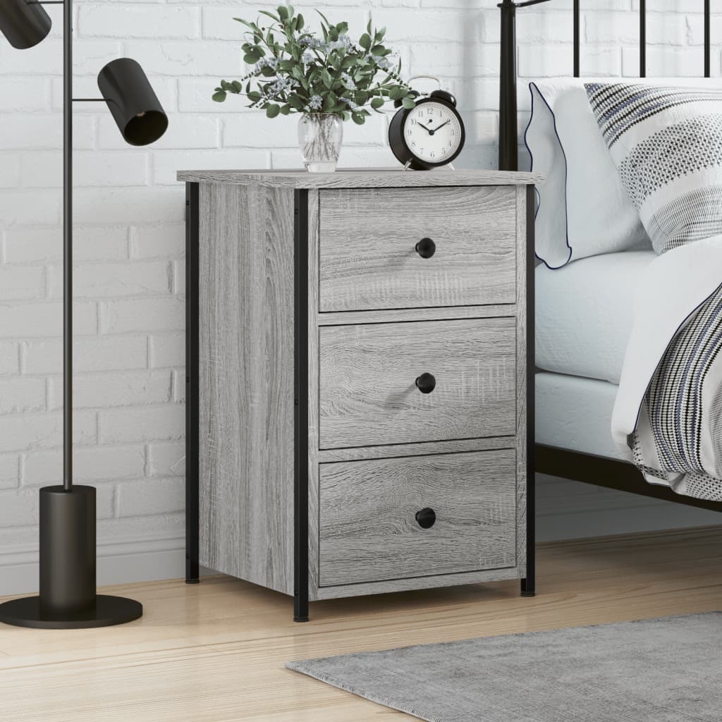 vidaXL Bedside Cabinet Grey Sonoma 40x36x60 cm Engineered Wood 1
