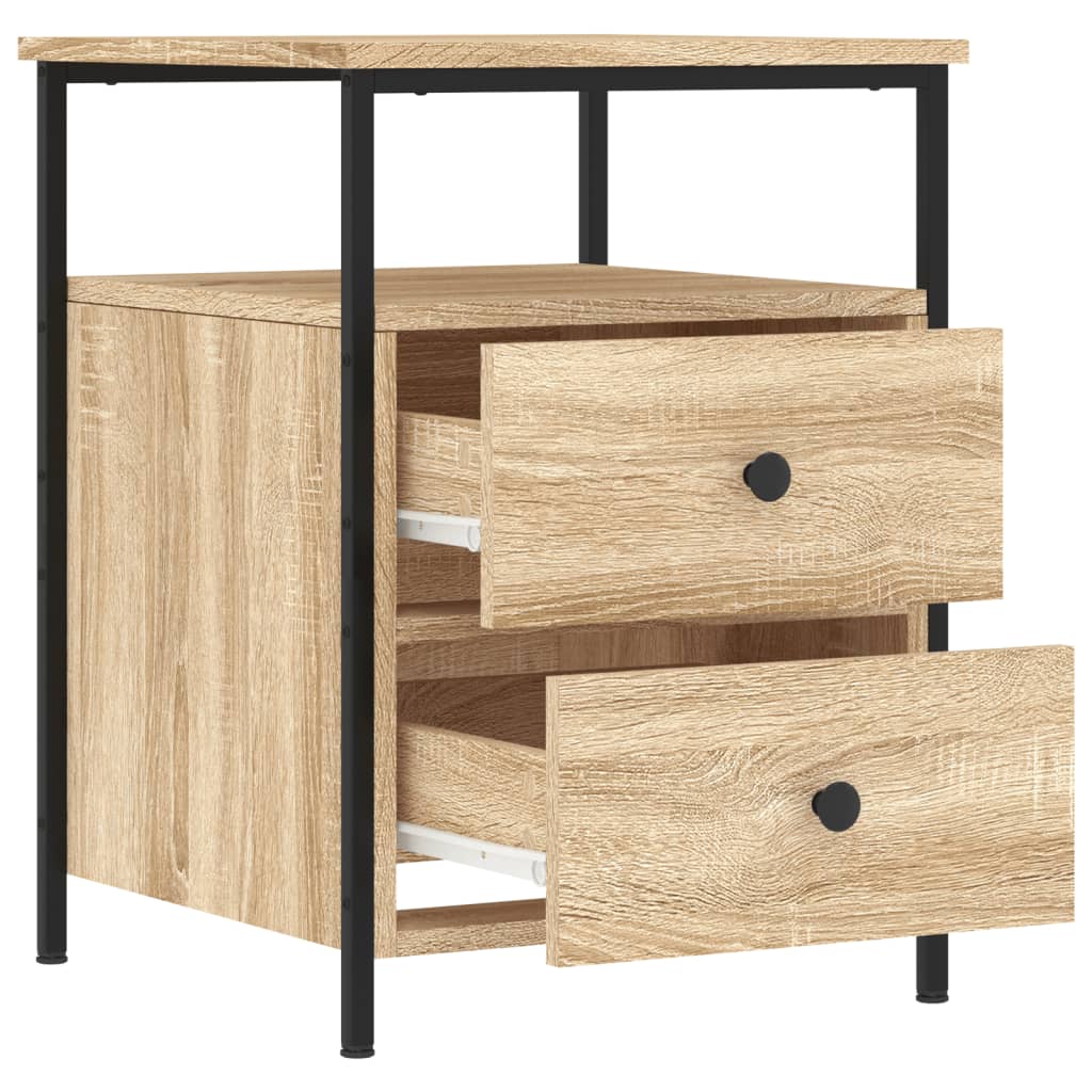 vidaXL Bedside Cabinet Sonoma Oak 44x45x60 cm Engineered Wood 6