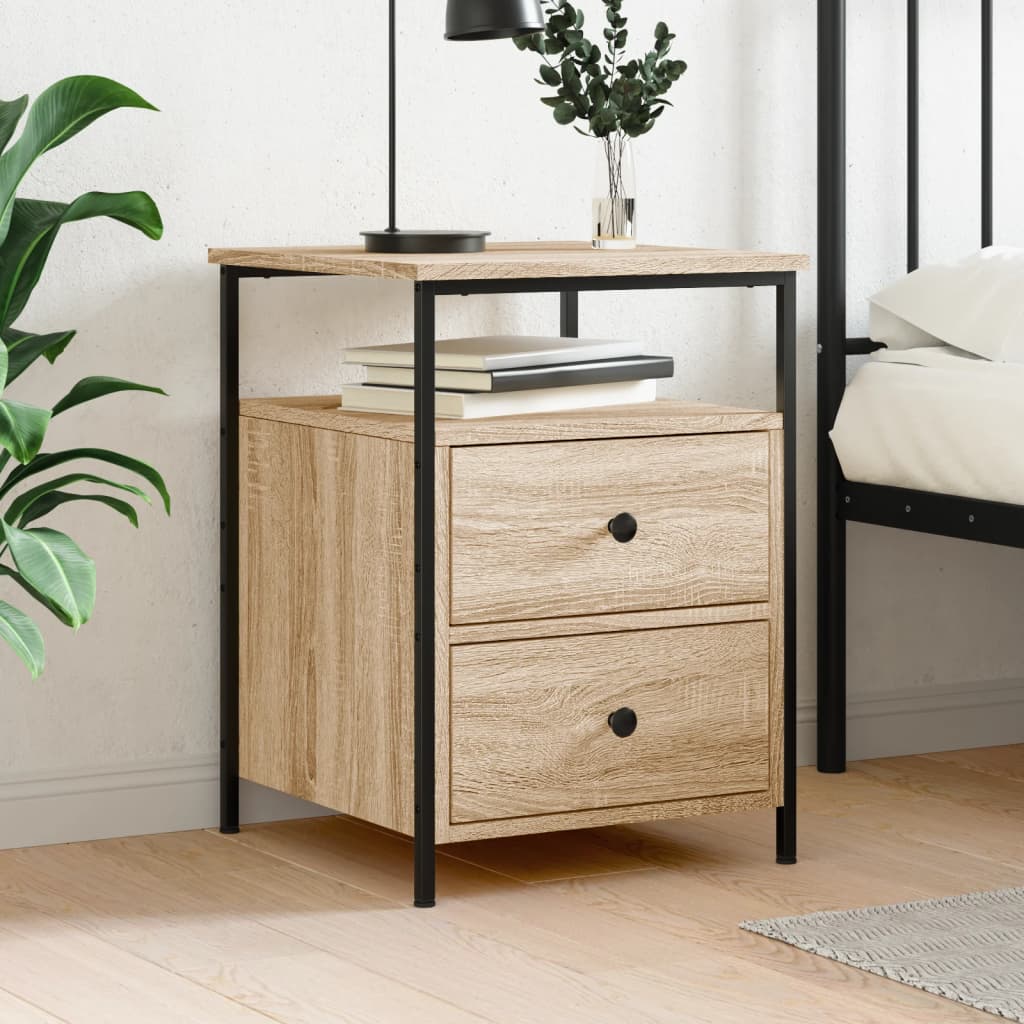 vidaXL Bedside Cabinet Sonoma Oak 44x45x60 cm Engineered Wood 1