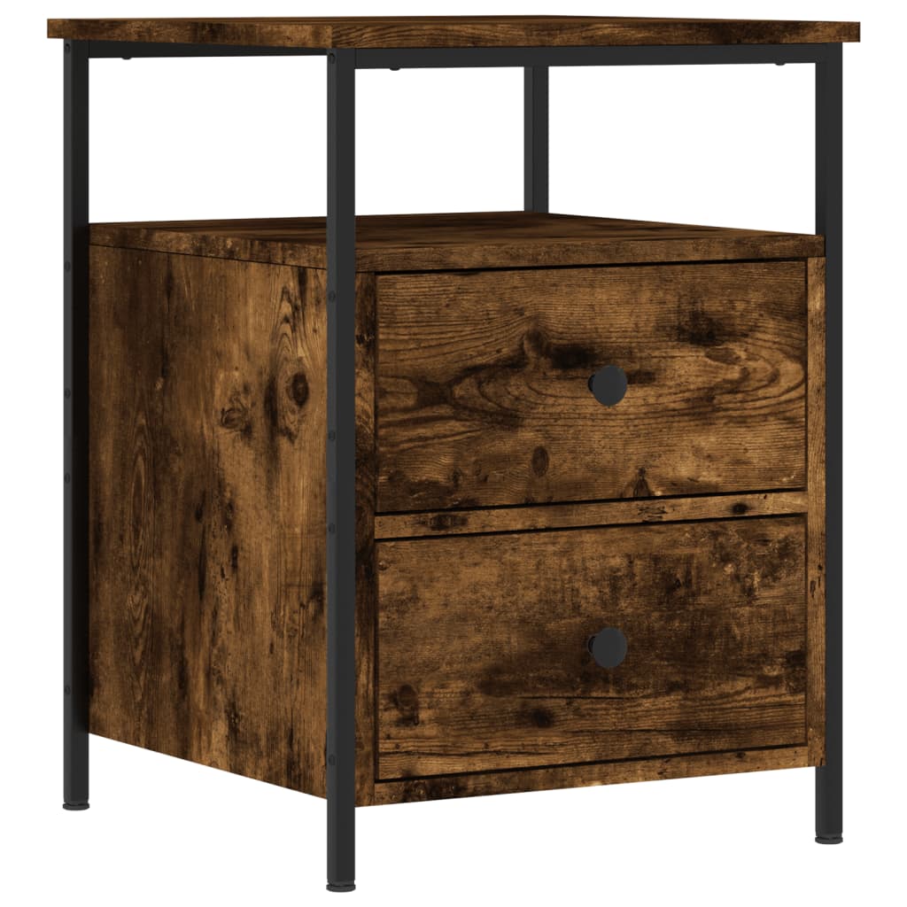 vidaXL Bedside Cabinet Smoked Oak 44x45x60 cm Engineered Wood 2