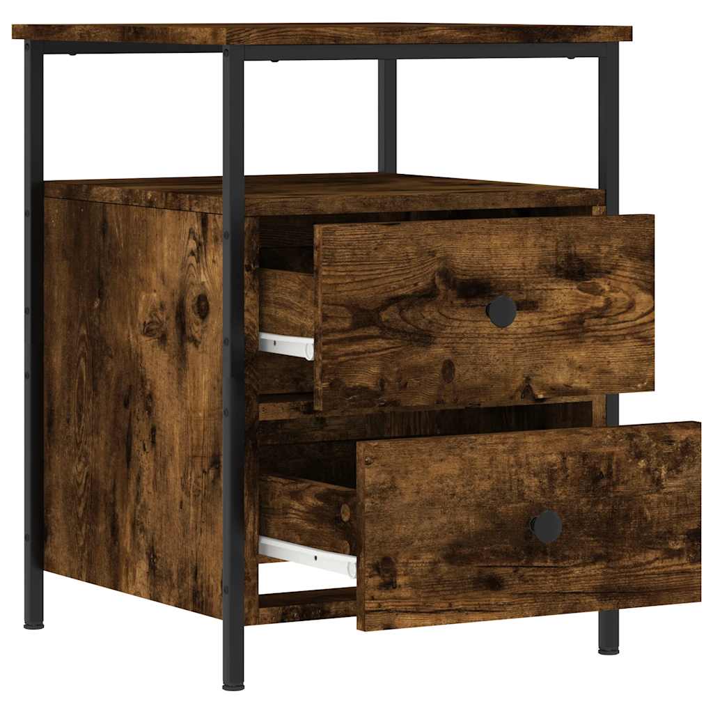 vidaXL Bedside Cabinet Smoked Oak 44x45x60 cm Engineered Wood 4