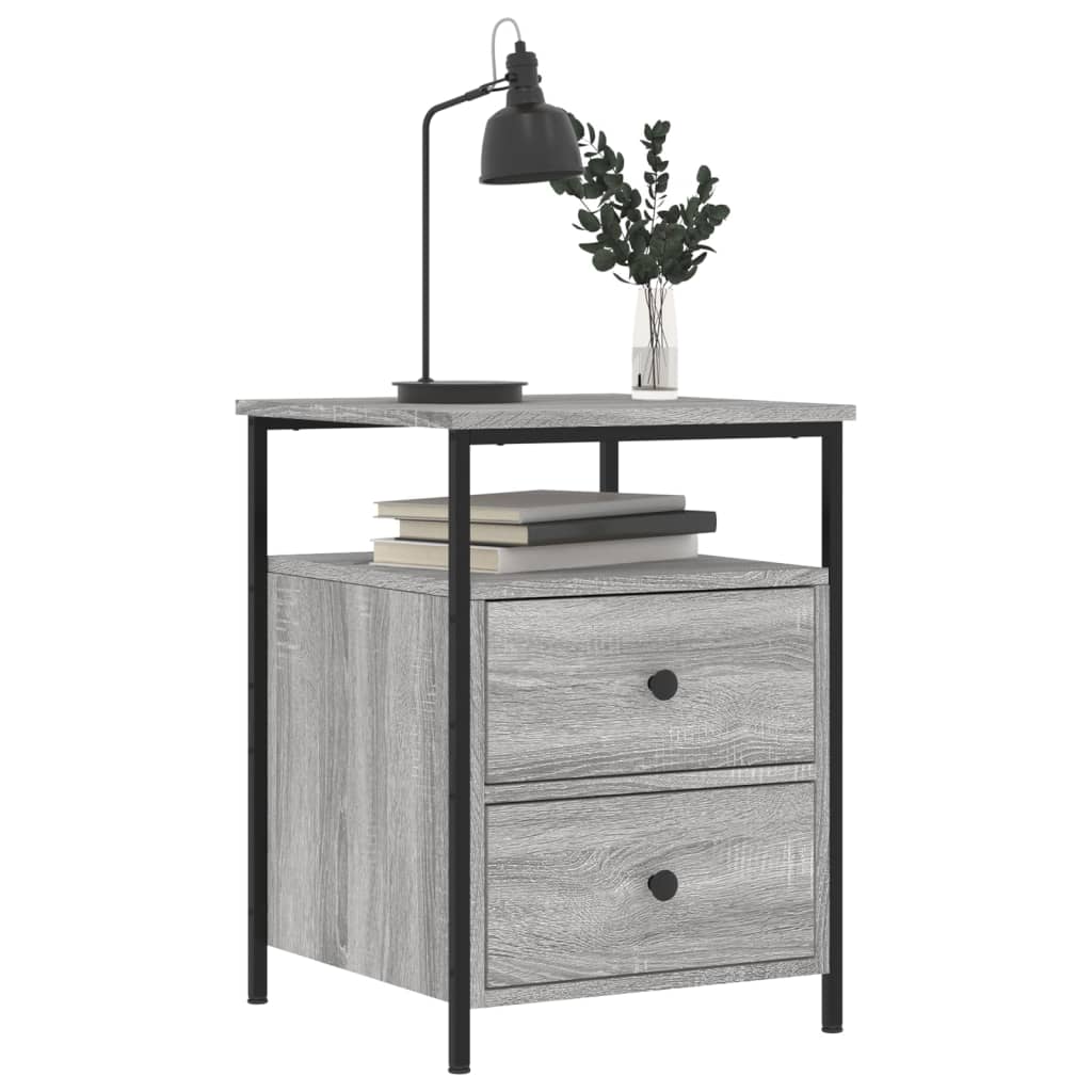 vidaXL Bedside Cabinet Grey Sonoma 44x45x60 cm Engineered Wood 3