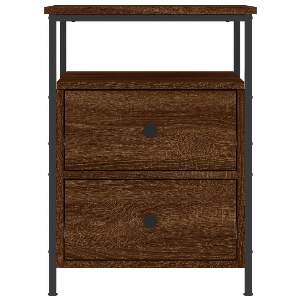 vidaXL Bedside Cabinet Brown Oak 44x45x60 cm Engineered Wood 3