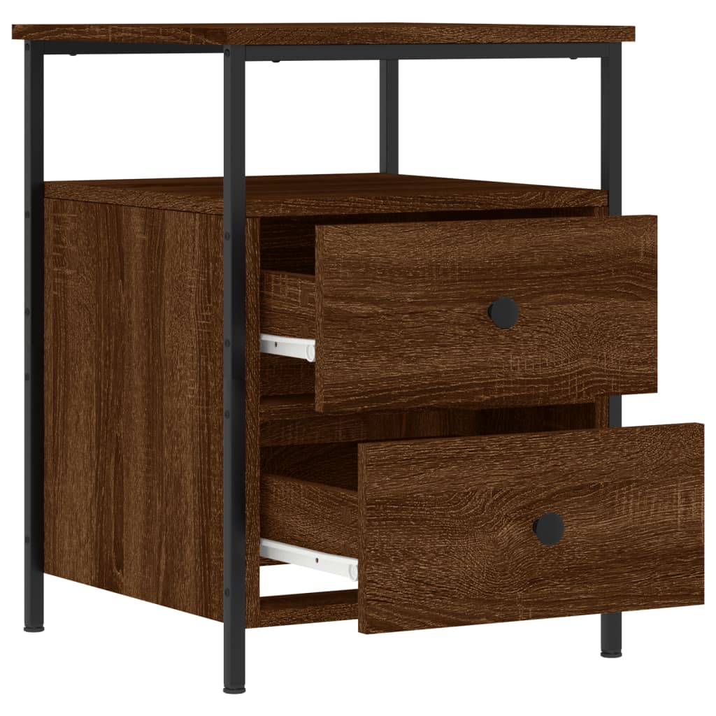 vidaXL Bedside Cabinet Brown Oak 44x45x60 cm Engineered Wood 4