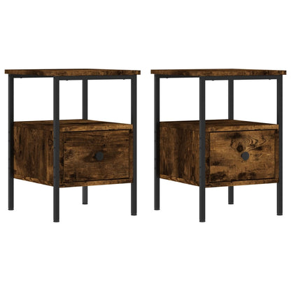 vidaXL Bedside Cabinets 2 pcs Smoked Oak 34x36x50 cm Engineered Wood 2