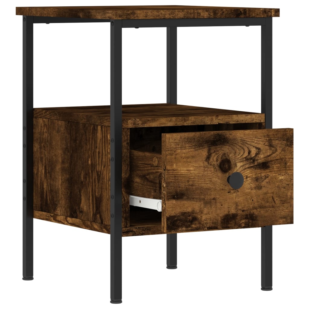 vidaXL Bedside Cabinets 2 pcs Smoked Oak 34x36x50 cm Engineered Wood 4