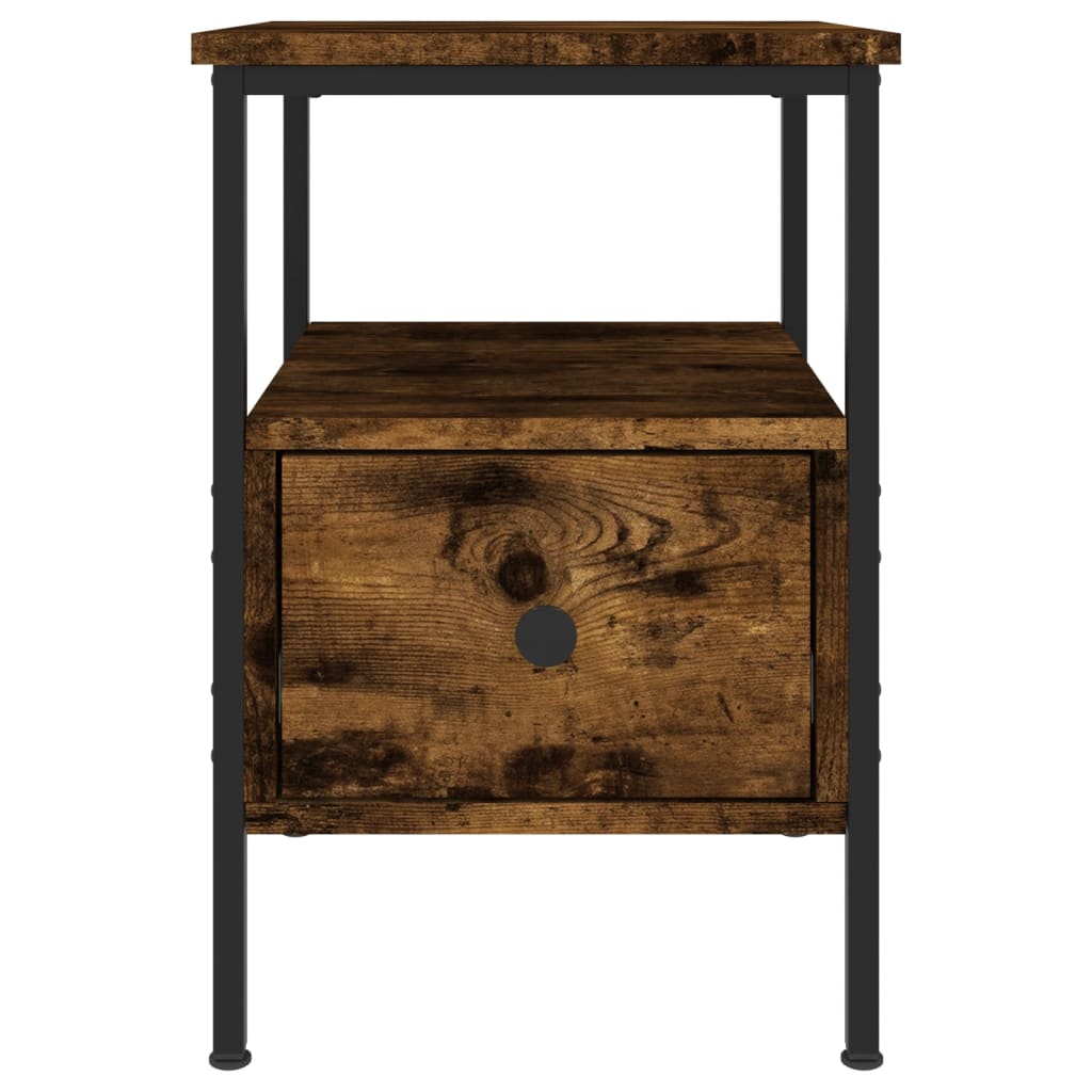 vidaXL Bedside Cabinets 2 pcs Smoked Oak 34x36x50 cm Engineered Wood 5