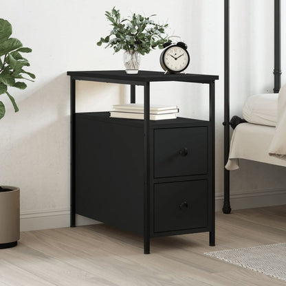 Bedside Cabinet 30x60x60 cm Engineered Wood Black 1
