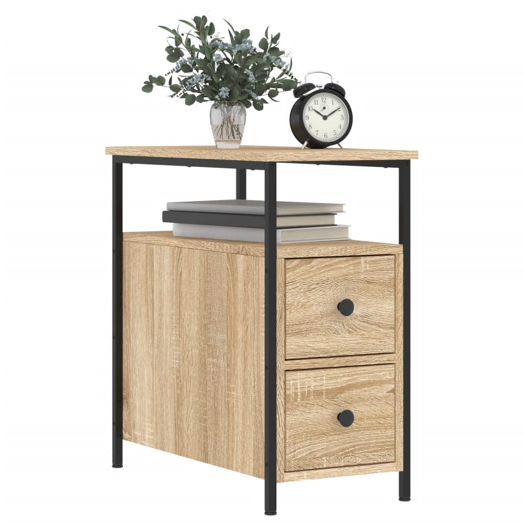vidaXL Bedside Cabinet Sonoma Oak 30x60x60 cm Engineered Wood 3