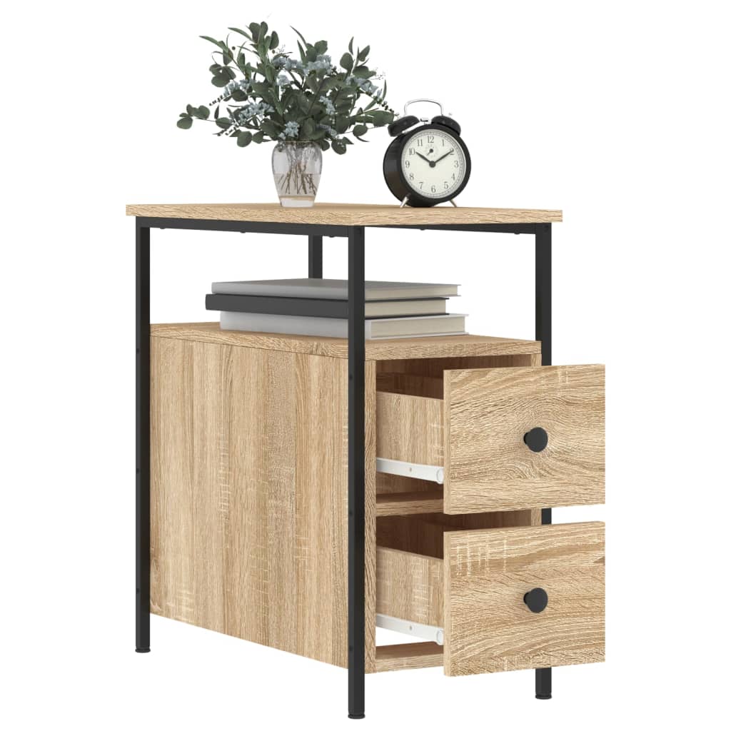 vidaXL Bedside Cabinet Sonoma Oak 30x60x60 cm Engineered Wood 4