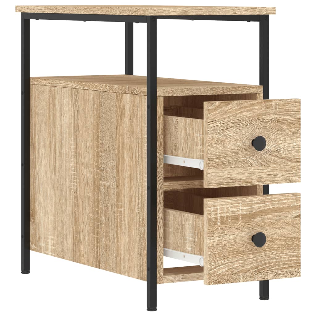 vidaXL Bedside Cabinet Sonoma Oak 30x60x60 cm Engineered Wood 6