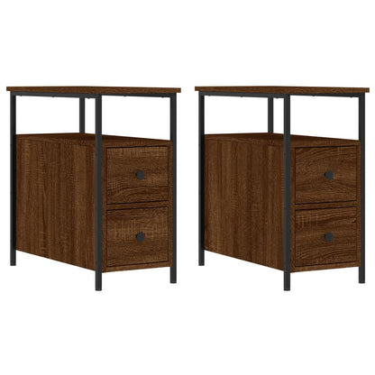vidaXL Bedside Cabinets 2 pcs Brown Oak 30x60x60 cm Engineered Wood 2