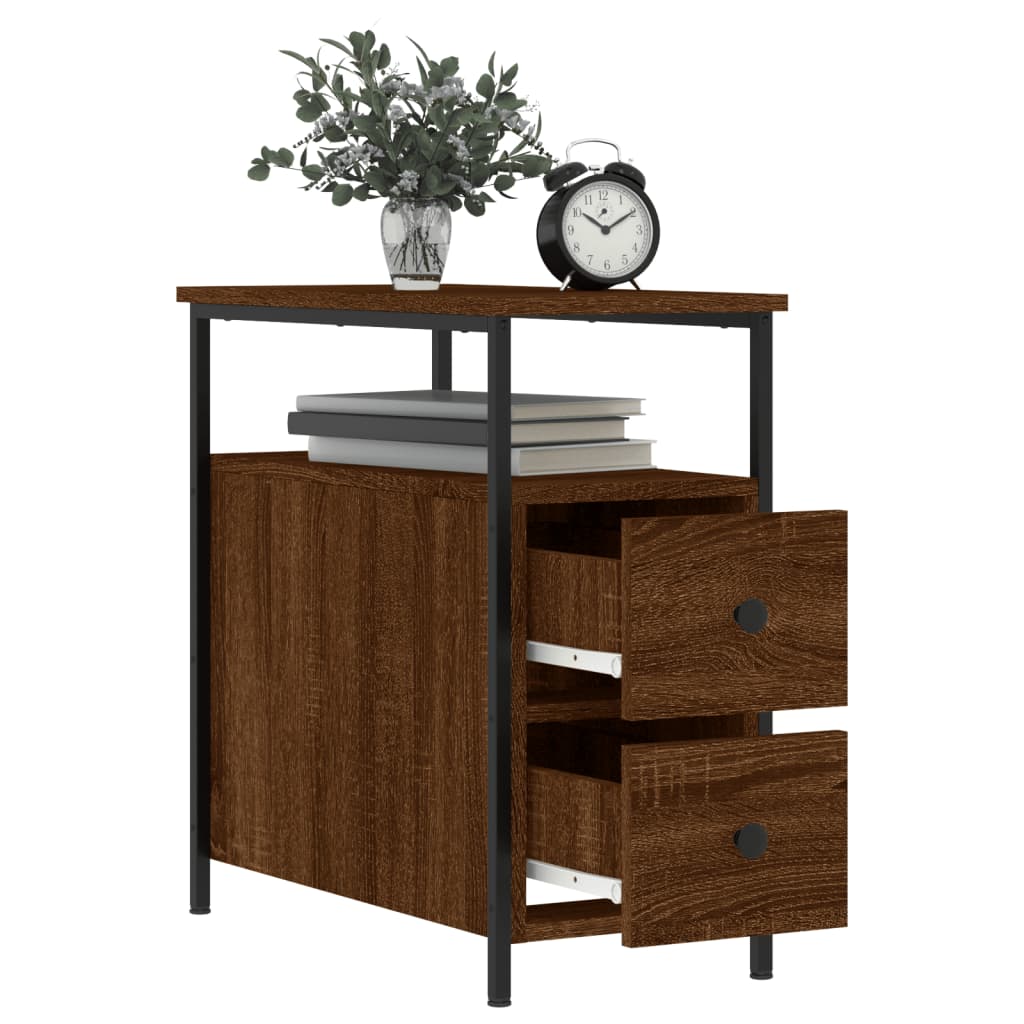 vidaXL Bedside Cabinets 2 pcs Brown Oak 30x60x60 cm Engineered Wood 4