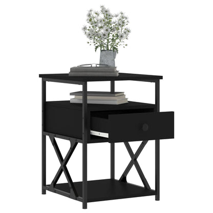 vidaXL Bedside Cabinets 2 pcs Black 40x42x55 cm Engineered Wood 4