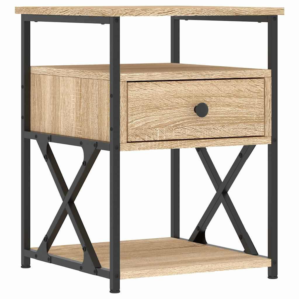 vidaXL Bedside Cabinet Sonoma Oak 40x42x55 cm Engineered Wood 2
