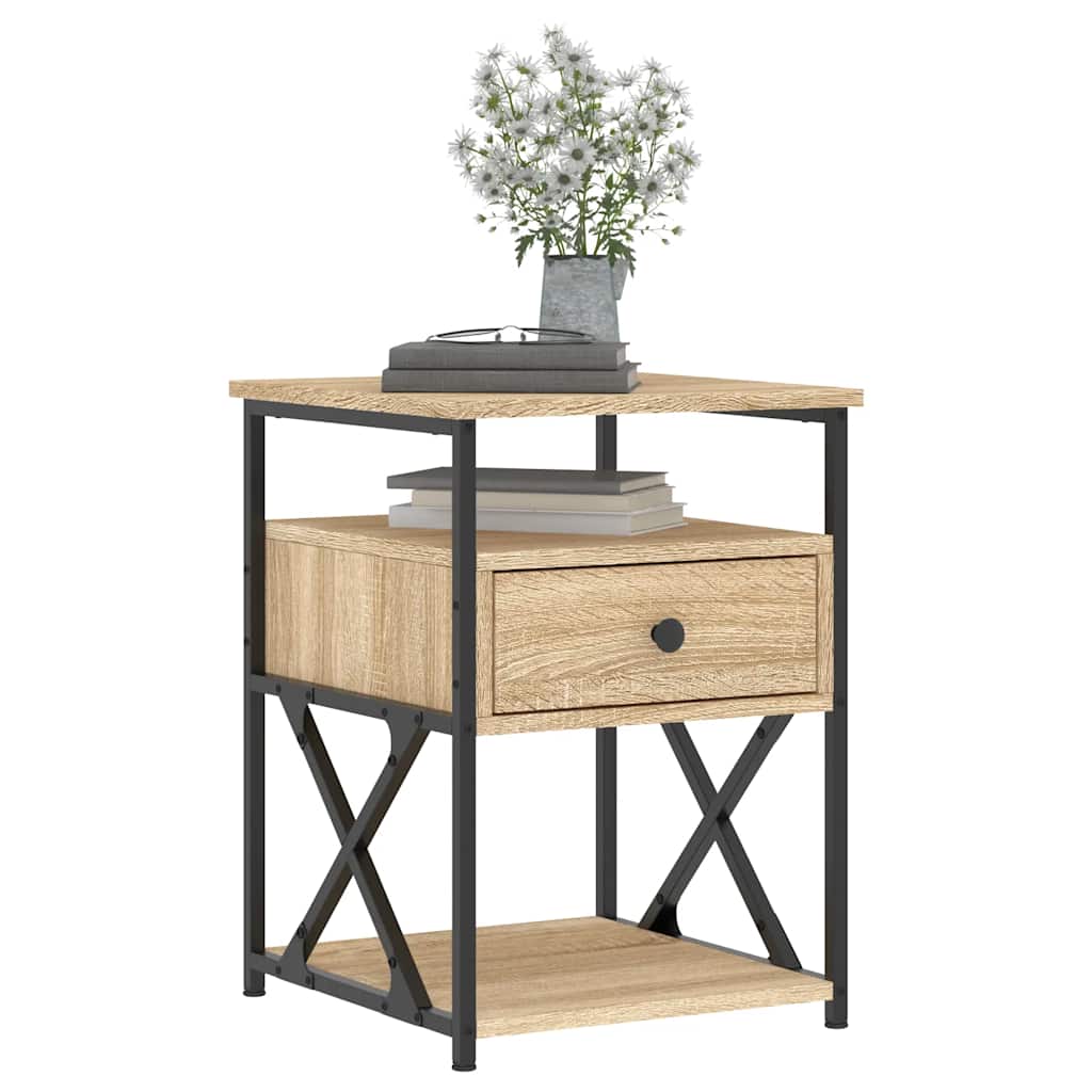 vidaXL Bedside Cabinet Sonoma Oak 40x42x55 cm Engineered Wood 3
