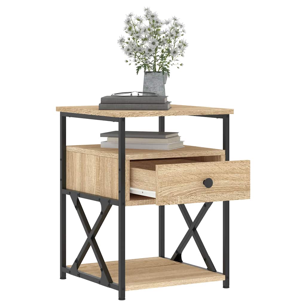 vidaXL Bedside Cabinet Sonoma Oak 40x42x55 cm Engineered Wood 4