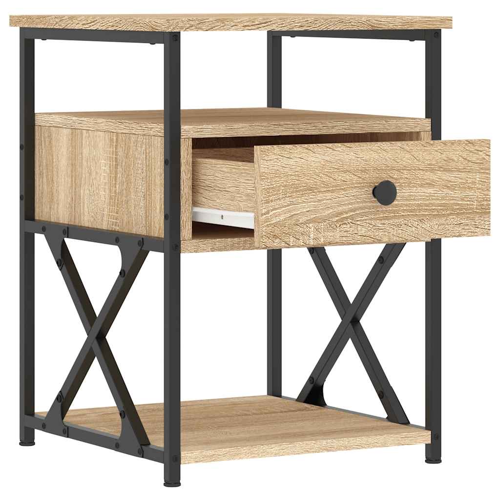 vidaXL Bedside Cabinet Sonoma Oak 40x42x55 cm Engineered Wood 6