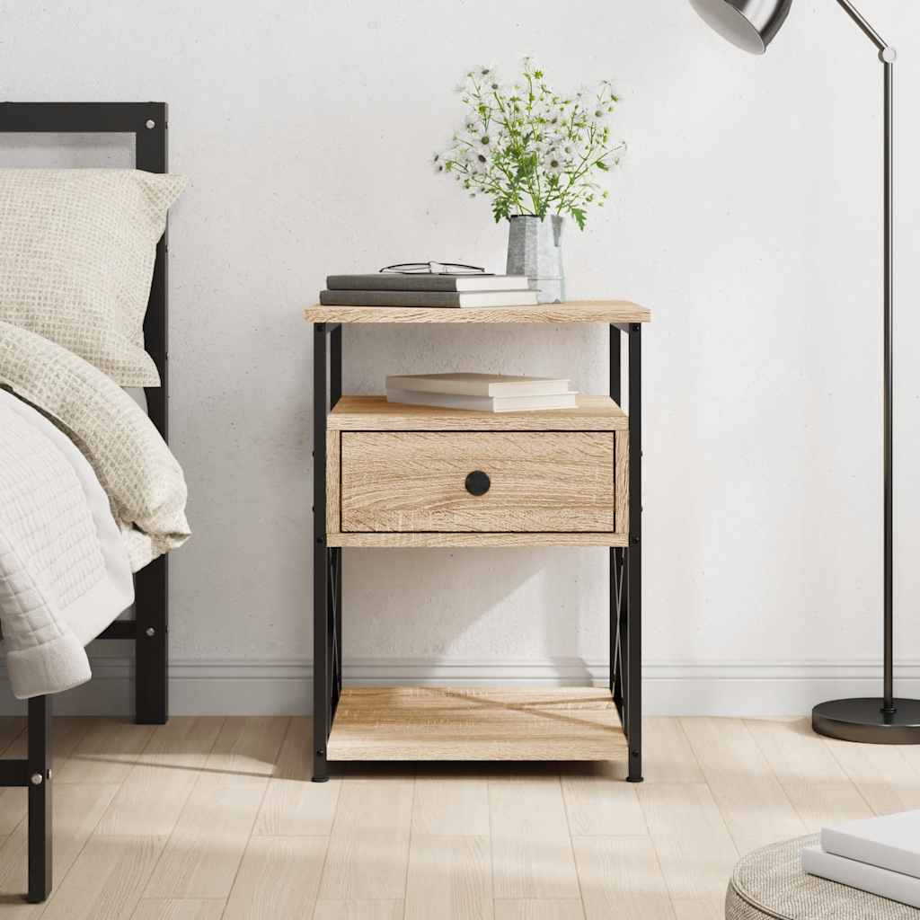 vidaXL Bedside Cabinet Sonoma Oak 40x42x55 cm Engineered Wood 1