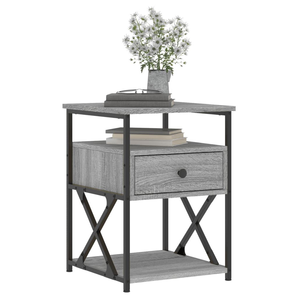 vidaXL Bedside Cabinets 2 pcs Grey Sonoma 40x42x55 cm Engineered Wood 3