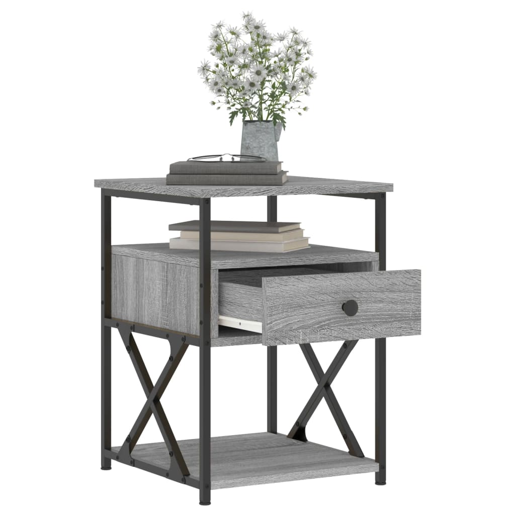 vidaXL Bedside Cabinets 2 pcs Grey Sonoma 40x42x55 cm Engineered Wood 4