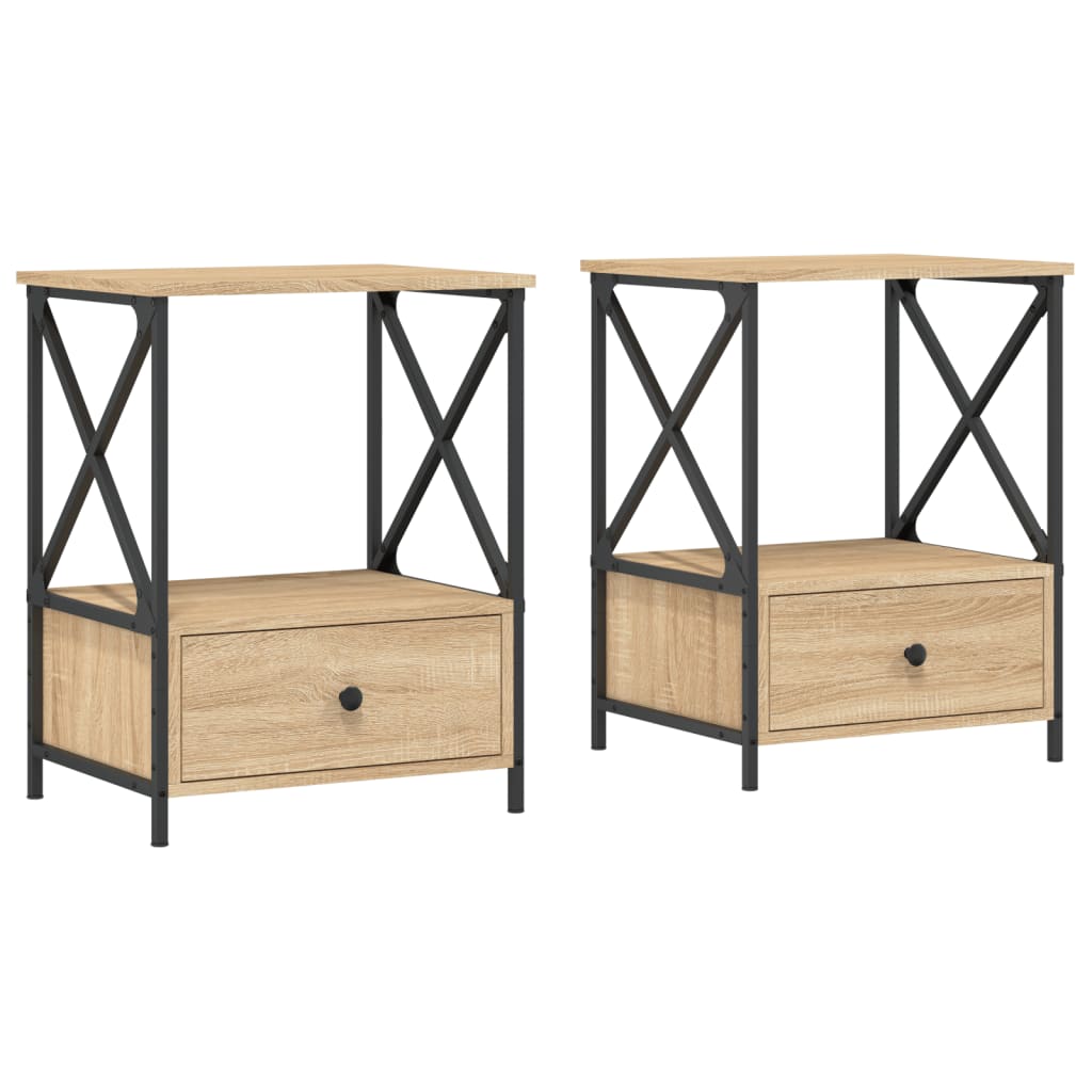 vidaXL Bedside Tables 2 pcs Sonoma Oak 50x41x65 cm Engineered Wood 2