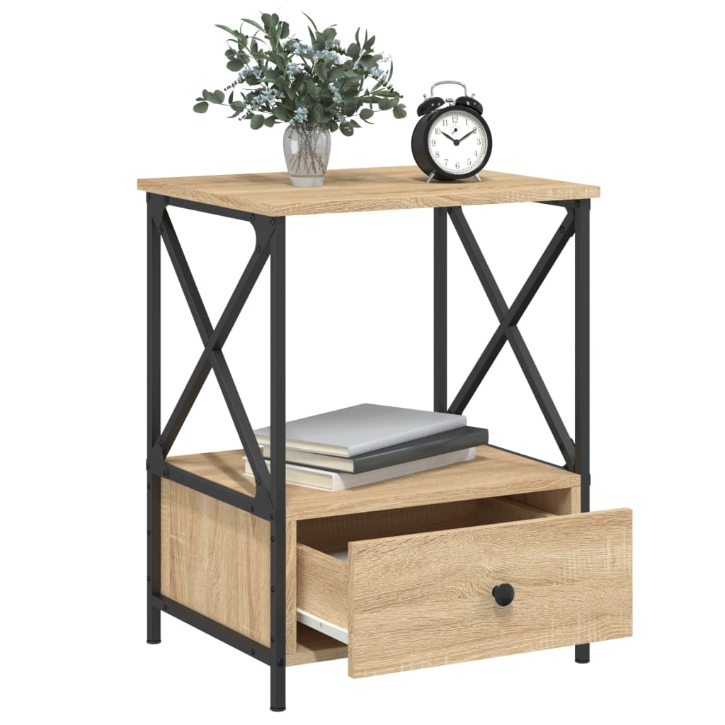 vidaXL Bedside Tables 2 pcs Sonoma Oak 50x41x65 cm Engineered Wood 4
