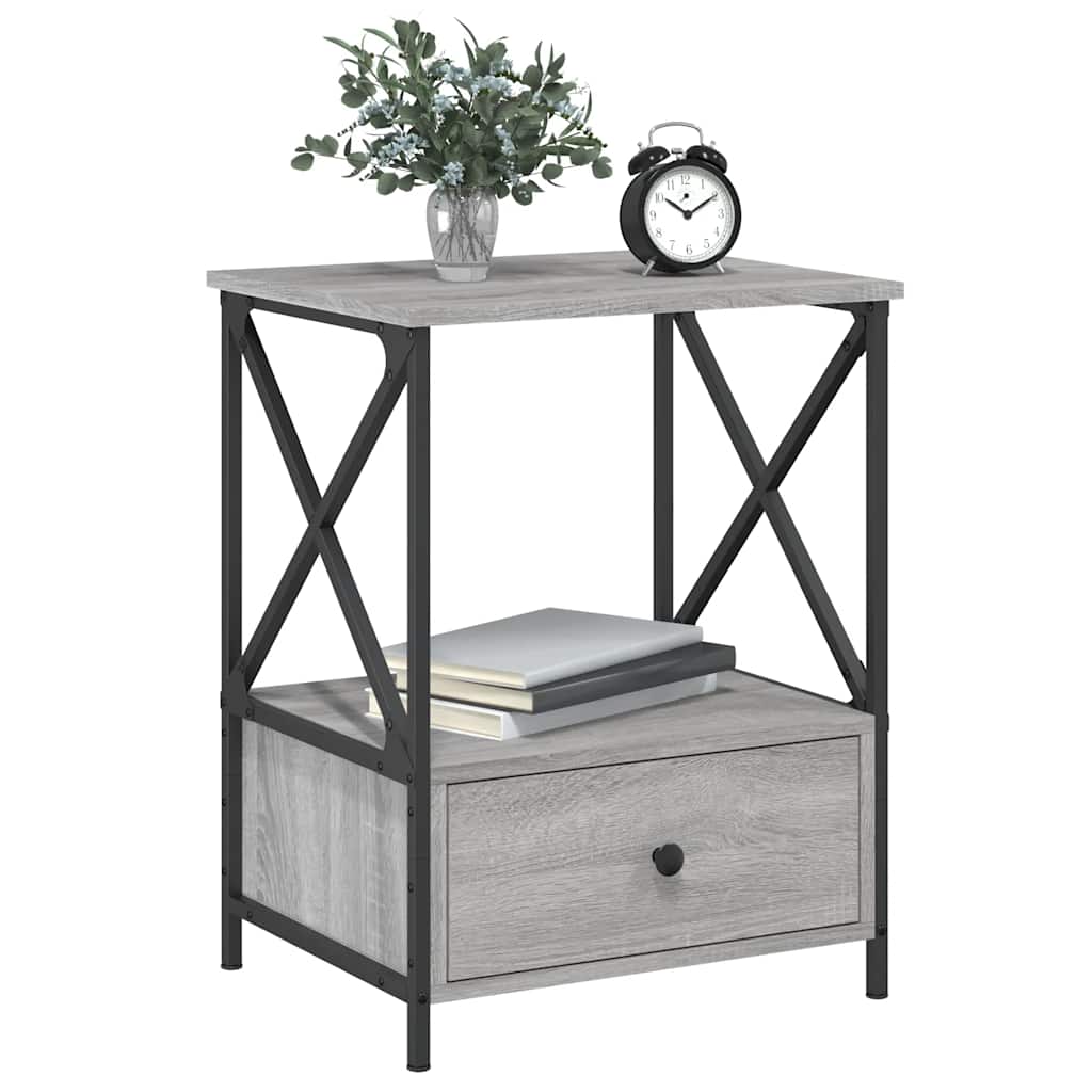 vidaXL Bedside Tables 2 pcs Grey Sonoma 50x41x65 cm Engineered Wood 3