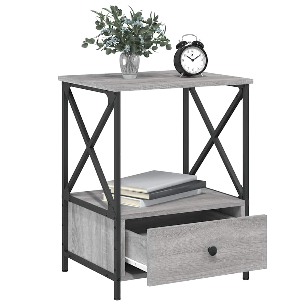 vidaXL Bedside Tables 2 pcs Grey Sonoma 50x41x65 cm Engineered Wood 4