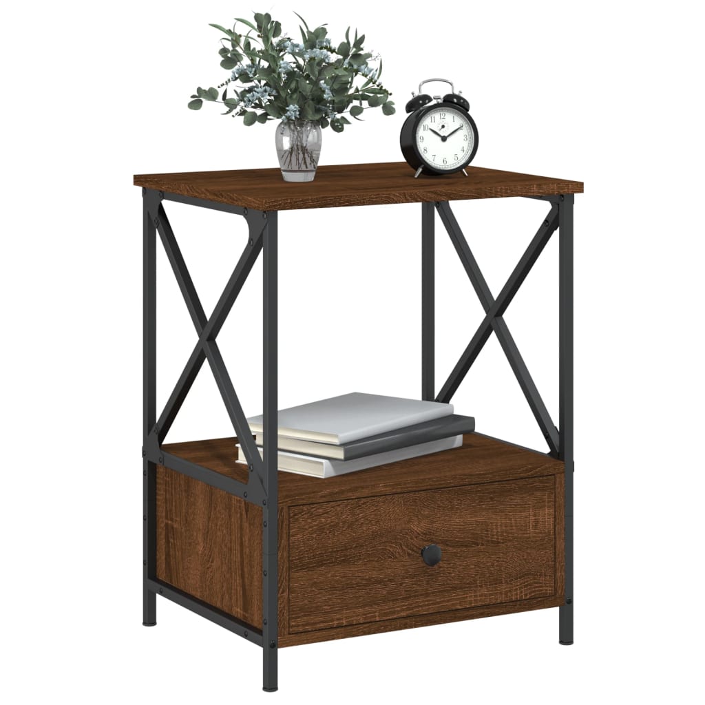 vidaXL Bedside Tables 2 pcs Brown Oak 50x41x65 cm Engineered Wood 3