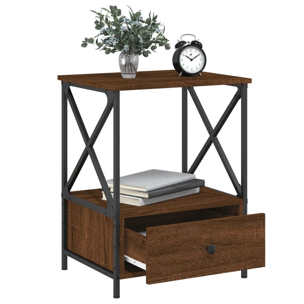 vidaXL Bedside Tables 2 pcs Brown Oak 50x41x65 cm Engineered Wood 4