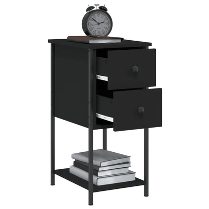 vidaXL Bedside Cabinet Black 32x42x70 cm Engineered Wood 4