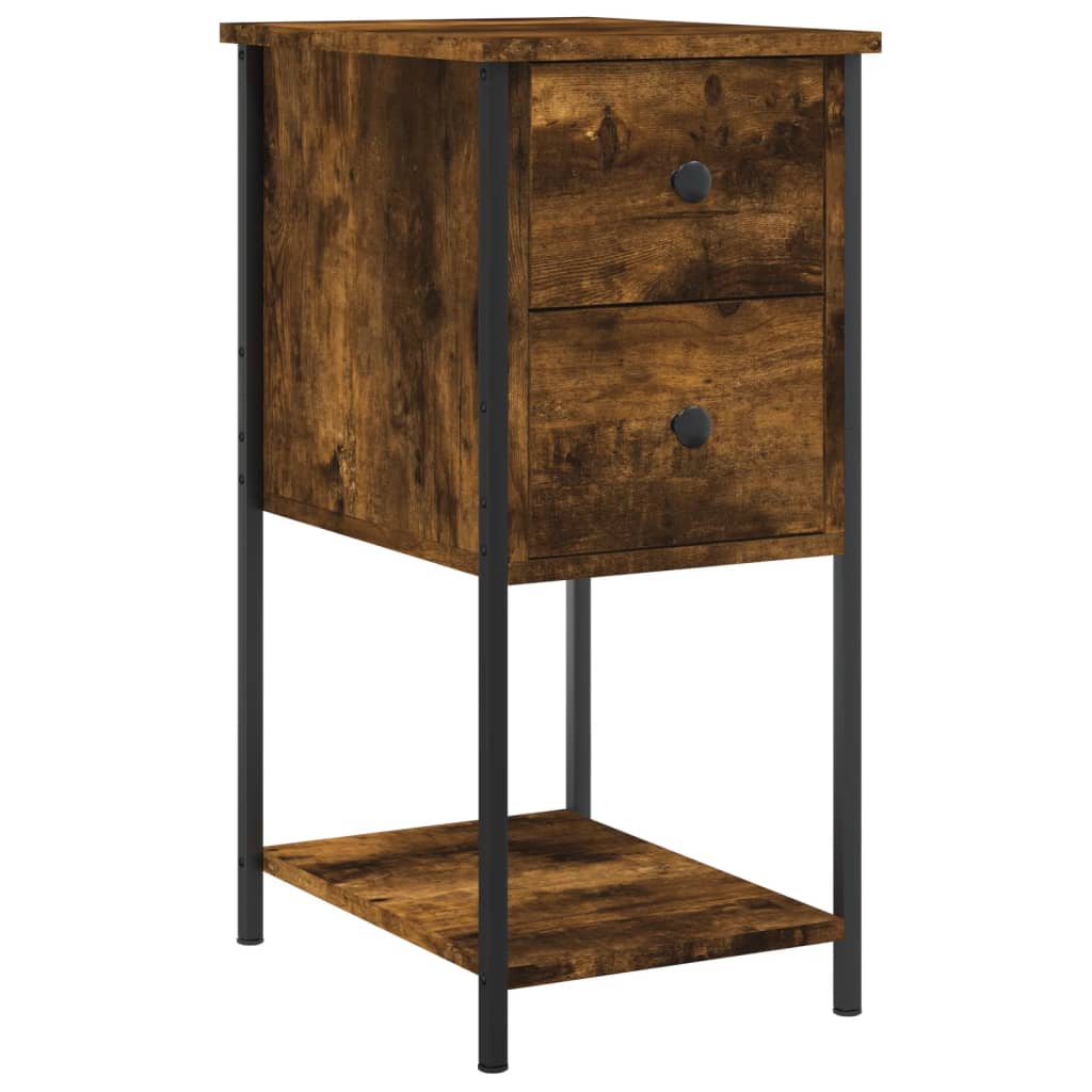 vidaXL Bedside Cabinets 2 pcs Smoked Oak 32x42x70 cm Engineered Wood 3