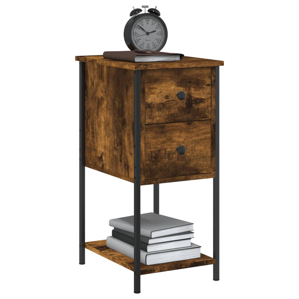 vidaXL Bedside Cabinets 2 pcs Smoked Oak 32x42x70 cm Engineered Wood 4