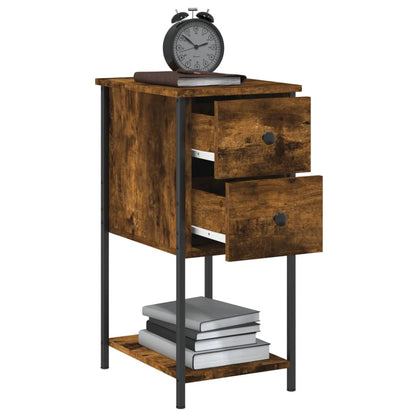 vidaXL Bedside Cabinets 2 pcs Smoked Oak 32x42x70 cm Engineered Wood 5
