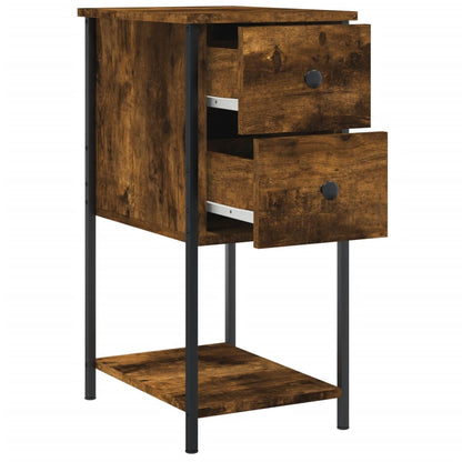 vidaXL Bedside Cabinets 2 pcs Smoked Oak 32x42x70 cm Engineered Wood 6