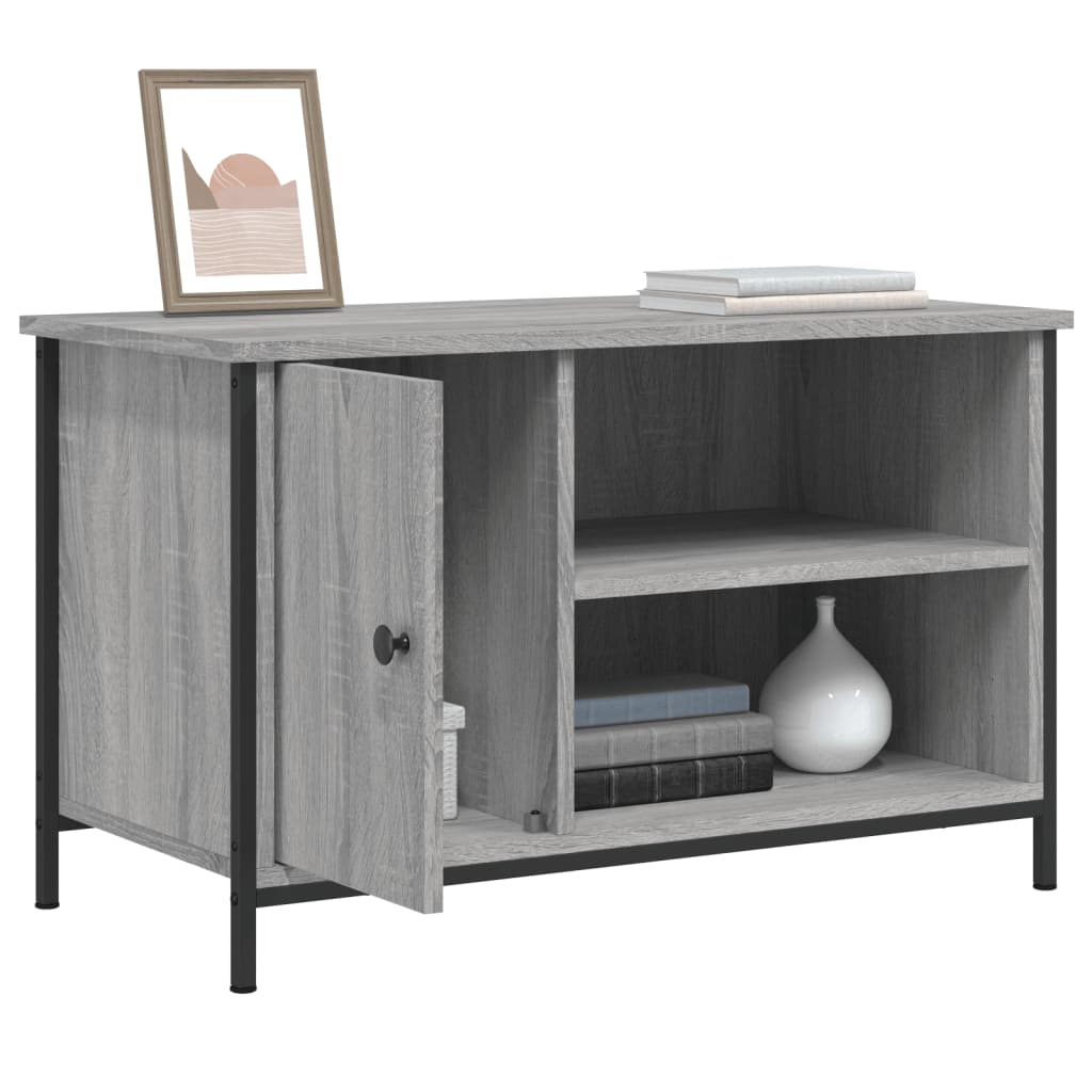 vidaXL TV Cabinet Grey Sonoma 80x40x50 cm Engineered Wood 4