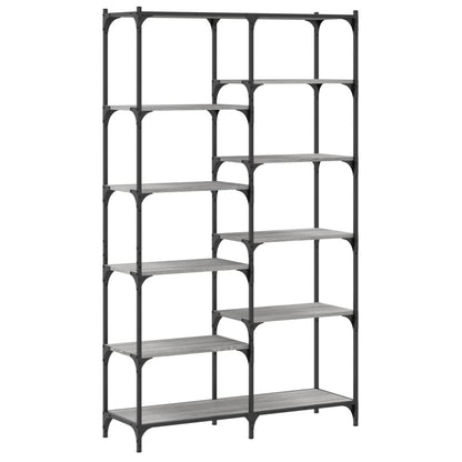 vidaXL Bookshelf Grey Sonoma 100x32x170 cm Engineered Wood and Iron 2