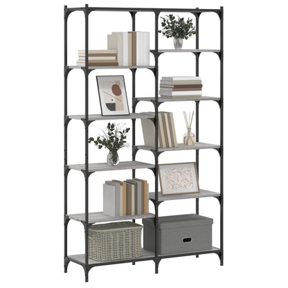 vidaXL Bookshelf Grey Sonoma 100x32x170 cm Engineered Wood and Iron 3