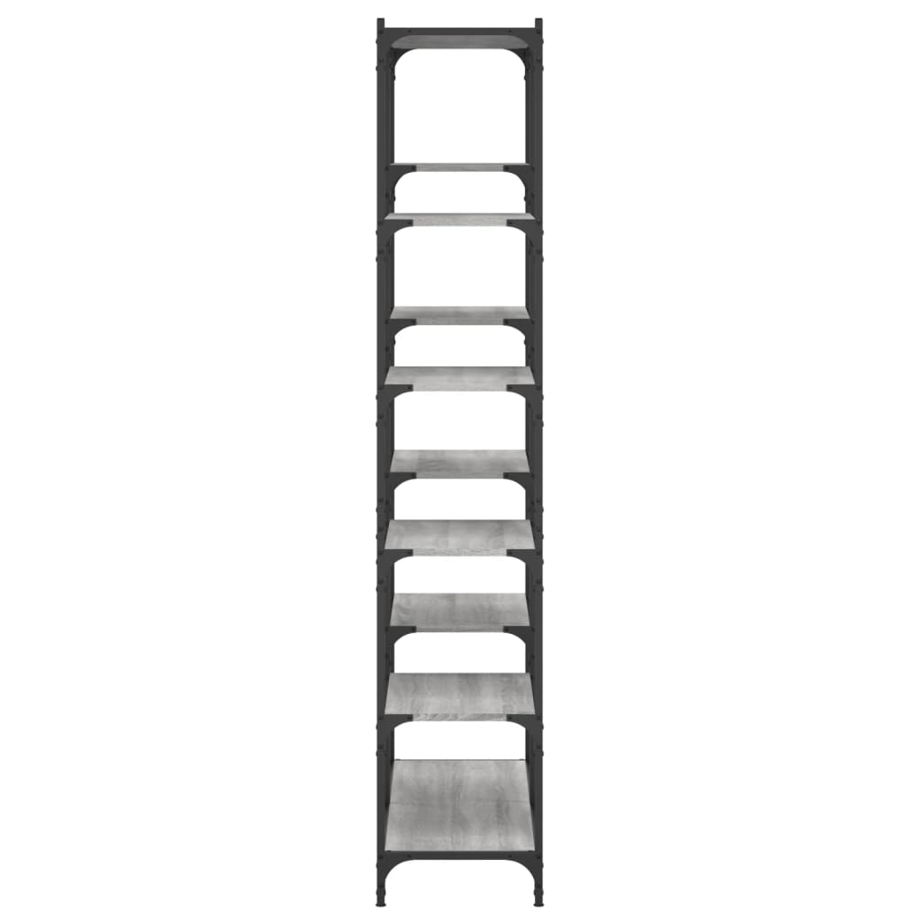 vidaXL Bookshelf Grey Sonoma 100x32x170 cm Engineered Wood and Iron 5