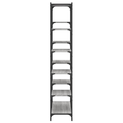 vidaXL Bookshelf Grey Sonoma 100x32x170 cm Engineered Wood and Iron 5