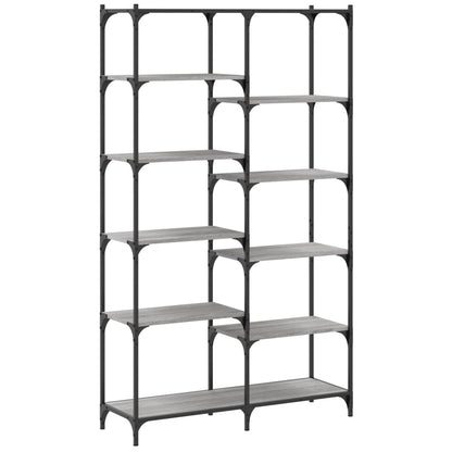 vidaXL Bookshelf Grey Sonoma 100x32x170 cm Engineered Wood and Iron 6