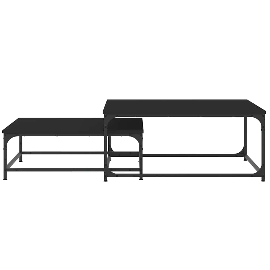 vidaXL Nesting Coffee Tables 2 pcs Black Engineered Wood 3