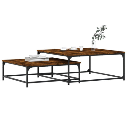 vidaXL Nesting Coffee Tables 2 pcs Smoked Oak Engineered Wood 3