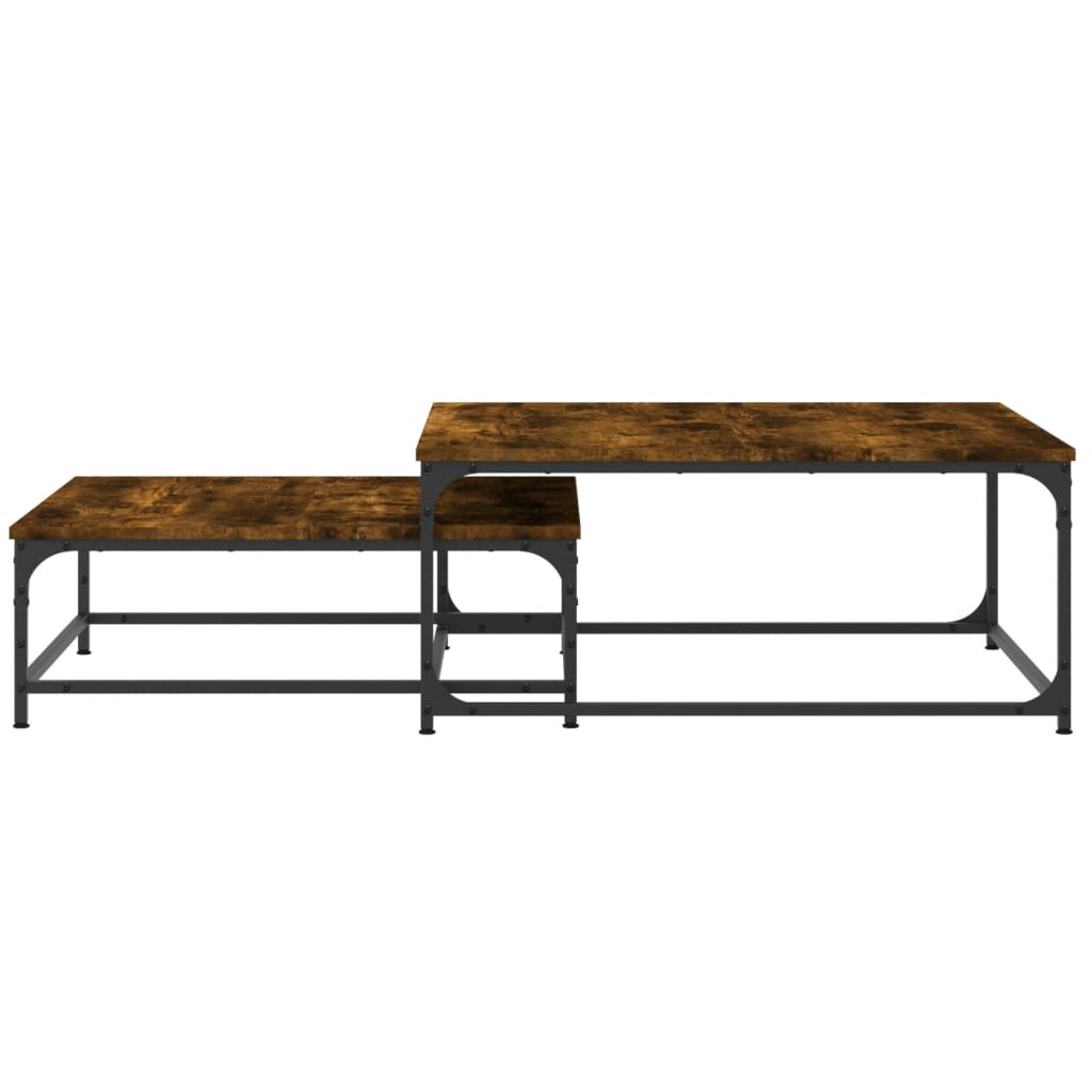 vidaXL Nesting Coffee Tables 2 pcs Smoked Oak Engineered Wood 4