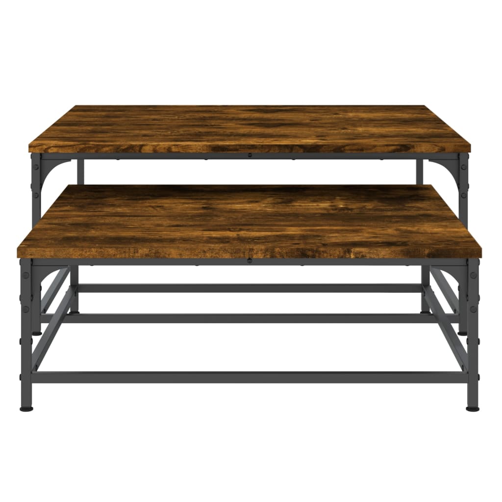 vidaXL Nesting Coffee Tables 2 pcs Smoked Oak Engineered Wood 5