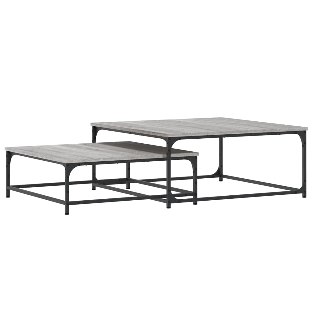 vidaXL Nesting Coffee Tables 2 pcs Grey Sonoma Engineered Wood 2