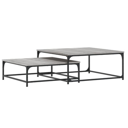 vidaXL Nesting Coffee Tables 2 pcs Grey Sonoma Engineered Wood 2